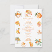 Twin Citrus orange Süsse Summer Baby Showmenü Einladung (Vorderseite)