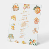 Twin Citrus orange Süsse Summer Baby Showmenü Sockelschild (Vorderseite)