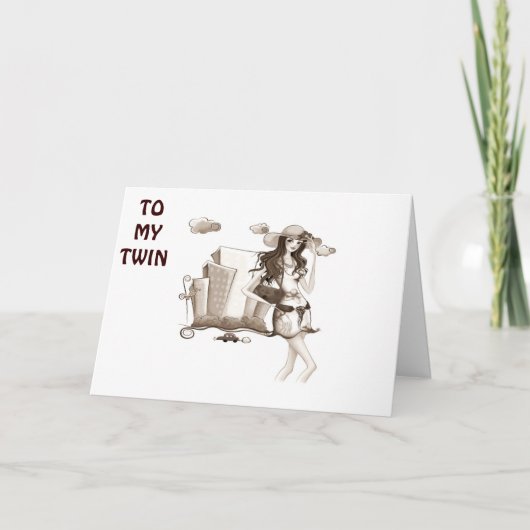 TWIN-CLEBRATE THEN LET'S GO SHOPPING BIRTHDAY CARD KARTE (Vorderseite)
