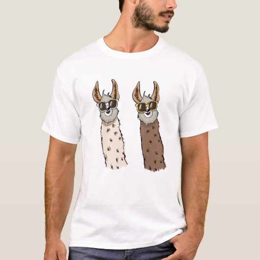 Twin Cool Llamas T-Shirt (Vorderseite)
