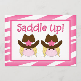 Twin Cowgirl Einladungen zum Geburtstag