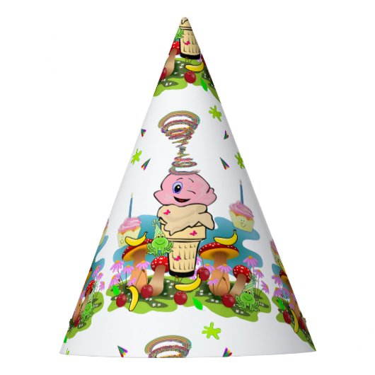 Twin Cupcakes Alles Gute zum Geburtstag Papier  Partyhütchen (Vorderseite)