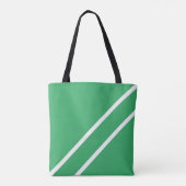 Twin Diagonal White Racing Streifen auf Sea Green Tasche (Rückseite)
