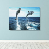 Twin Dolphins Leinwanddruck (Insitu (Holzboden))