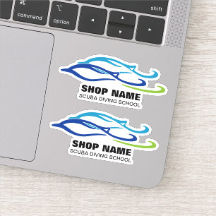 Twin Dolphins Scuba School Aufkleber