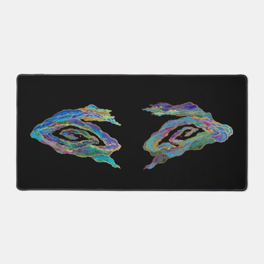 Twin Dragons Chasing The Sun - Surreal Painting Schreibtischunterlage (Vorderseite)