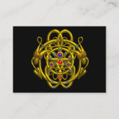 TWIN DRAGONS GOLD CELTIC KNOT Black Cream Pearl Visitenkarte (Rückseite)