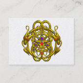 TWIN DRAGONS GOLD CELTIC KNOTS White Pearl Visitenkarte (Rückseite)