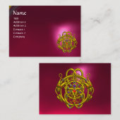 TWIN DRAGONS Red Pink Ruby Visitenkarte (Vorne/Hinten)