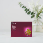 TWIN DRAGONS Red Pink Ruby Visitenkarte (Stehend Vorderseite)