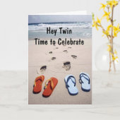 TWIN DREH-FLOP-SPASS AUF IHRER GEBURTSKARTE KARTE (Gelbe Blume)