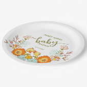 Twin Ducklings Baby Shower Pappteller (Schrägansicht)