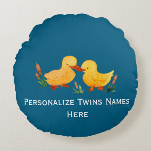 Twin Ducklings Rundes Kissen
