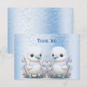 Twin Ducks Blue Floral Danke Karte (Vorne/Hinten)