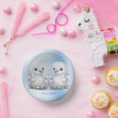 Twin Ducks Blue Floral Paper Bowl Pappteller (Party)