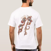 Twin Eastern Dragons Roaring T-Shirt (Rückseite)