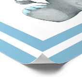 Twin Elephant Baby Boy Dusche Willkommen Poster (Ecke)