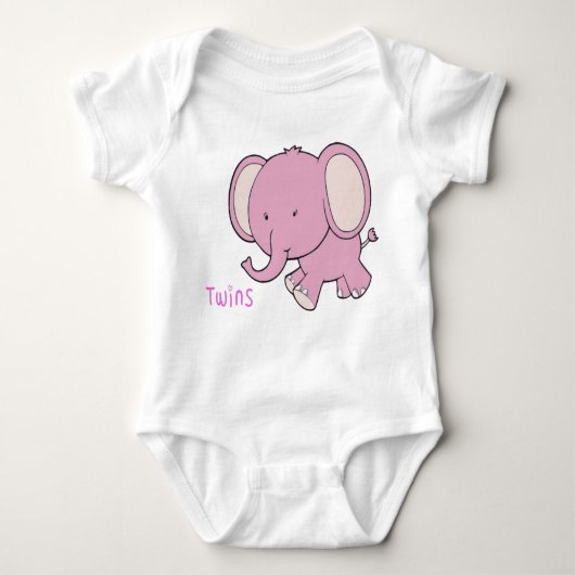 Twin Elephant Baby Strampler (Vorderseite)