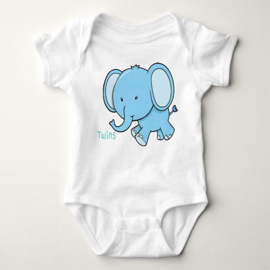 Twin Elephant Baby Strampler (Vorderseite)