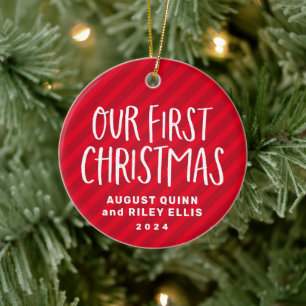 Twin First Christmas personalisiertes Baby Foto Keramik Ornament