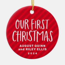 Twin First Christmas personalisiertes Baby Foto Keramik Ornament