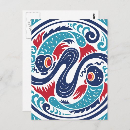 Twin Fish Postkarte (Vorne/Hinten)