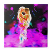 TWIN FLAME psychedelisch Fliese (Vorderseite)