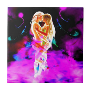 TWIN FLAME psychedelisch Fliese