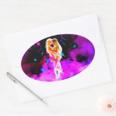 TWIN FLAME psychedelisch Ovaler Aufkleber (Umschlag)