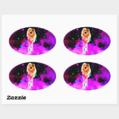 TWIN FLAME psychedelisch Ovaler Aufkleber (Blatt)