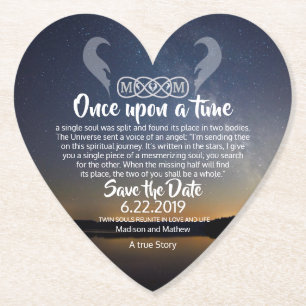 Twin Flame Save the Dates Papier Untersetzer