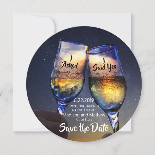 Twin Flame Save the Dates Terminankündigung Date (Vorderseite)