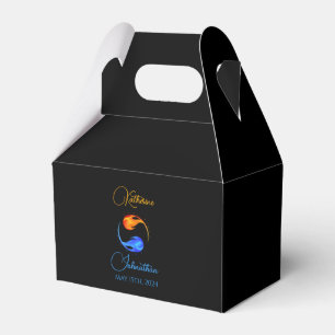 Twin Flame Wedding-Black-Colored Script-Favor Box Geschenkschachtel