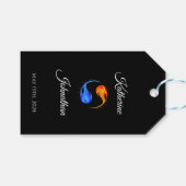 Twin Flame Wedding-Black-Favor Box Geschenkanhänger (Vorderseite (Horizontal))