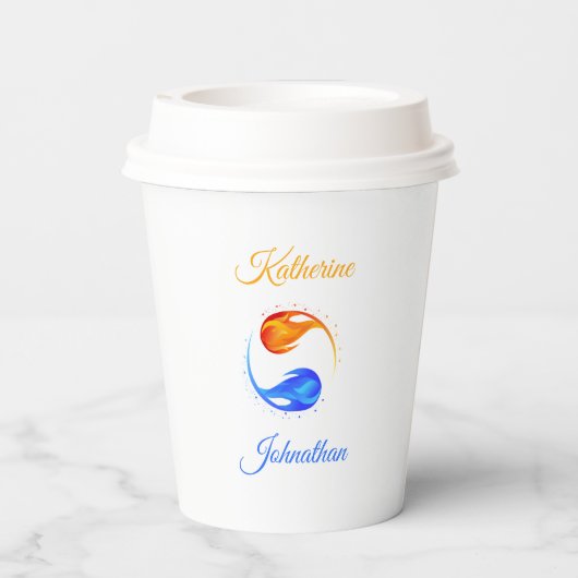 Twin Flame Wedding Theme-White- Pappbecher (Rückseite)