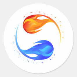 Twin Flame Wedding Theme-White- Runder Aufkleber