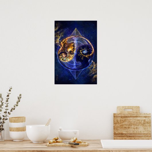 Twin flame - yin-yang balance artwork poster (Küche)