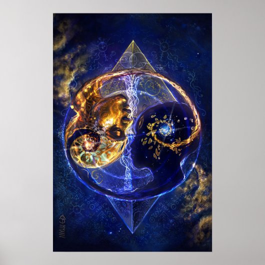 Twin flame - yin-yang balance artwork poster (Vorne)