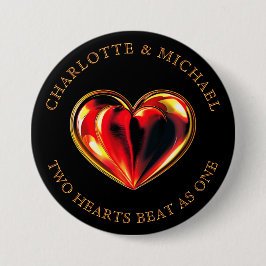 Twin Flames Two Hearts Beat As One Love Valentine Button