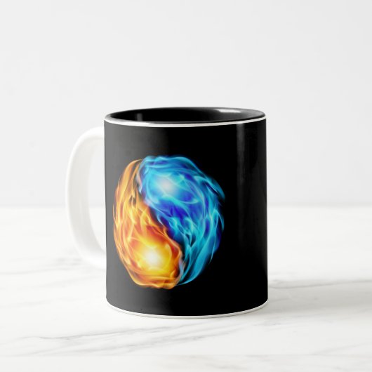 Twin Flames Zweifarbige Tasse (Vorderseite Links)