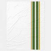 Twin Forest Green Bottom Racing Streifen auf weiß Fleecedecke (Vorderseite)