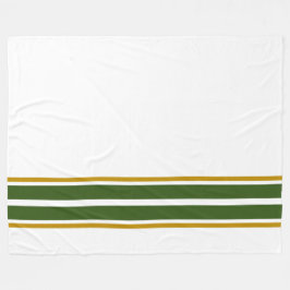 Twin Forest Green Bottom Racing Streifen auf weiß Fleecedecke