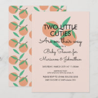 Twin Fruit Baby Shower Orange Einladung