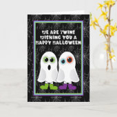 Twin Ghosts senden Halloween-Wünsche Karte (Gelbe Blume)