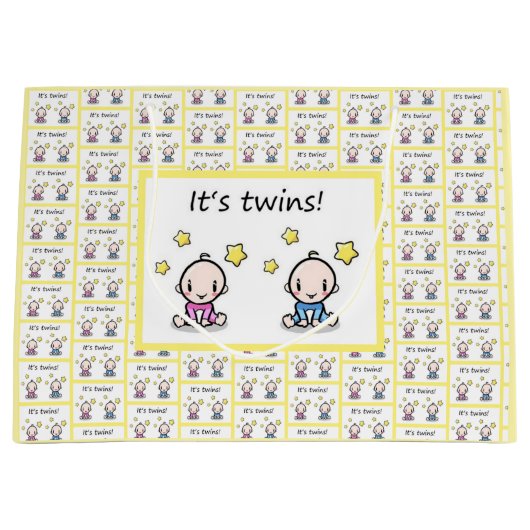 Twin Gift Wrap, speziell für Mädchen & Jungen Twin Große Geschenktüte (Vorderseite)