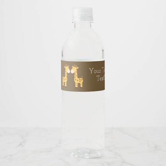 Twin Giraffen Custom Water Flasche Labels Twin Boy Wasserflaschenetikett (Vorderseite)