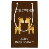 Twin Giraffen Twins Baby Dusche Custom Geschenktas Kleine Geschenktüte (Vorderseite)