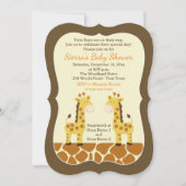 Twin Giraffes Baby Shower Einladung Die Cut (Vorderseite)