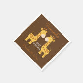 Twin Giraffes Baby Shower Napkin Serviette (Ecke)