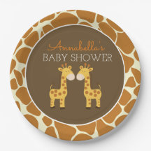 Twin Giraffes Twin Paper Plate
